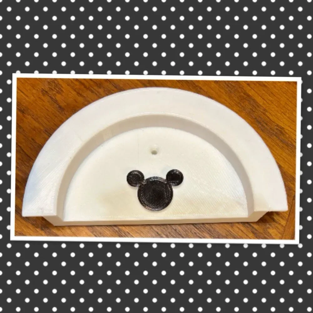3D-Printed White/Black Mickey Mouse Ear Wall Display